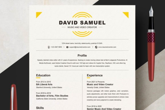Music-Video Creator Resume Template