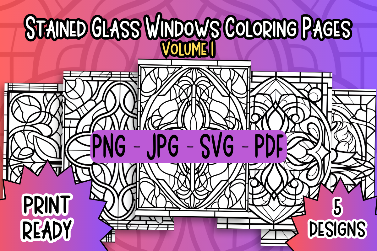 Stained Glass Windows Designs Vol 1