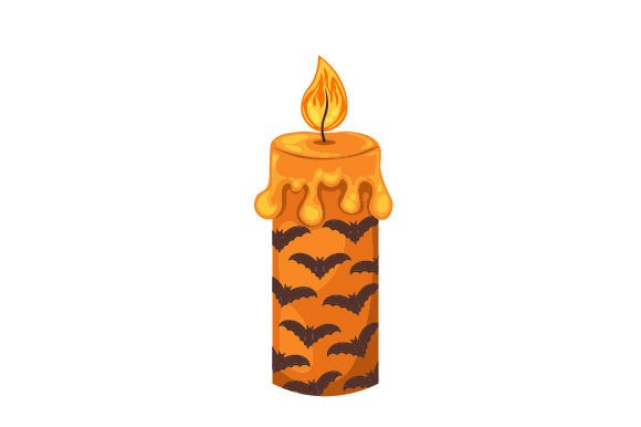 Halloween Candle with Bats