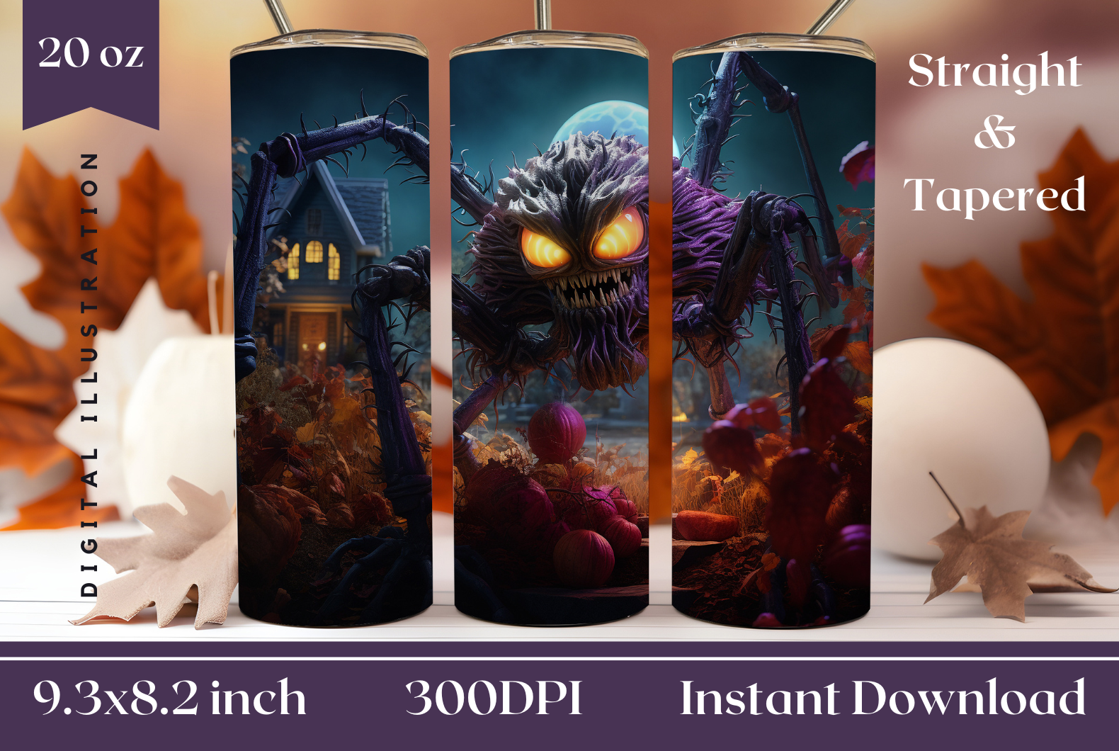 3D Halloween Monster Tumbler Wrap Graphic by Ailirel Design · Creative ...