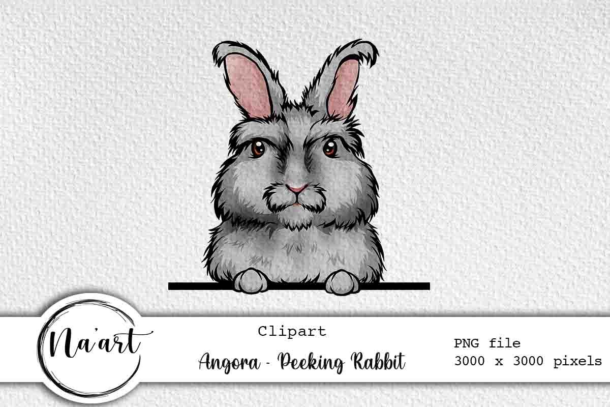 Angora - Peeking Rabbit Graphic by Na'Art · Creative Fabrica