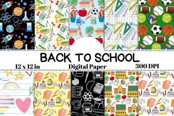 Back to School Digital Paper Graphic by Gloria Designed It · Creative ...