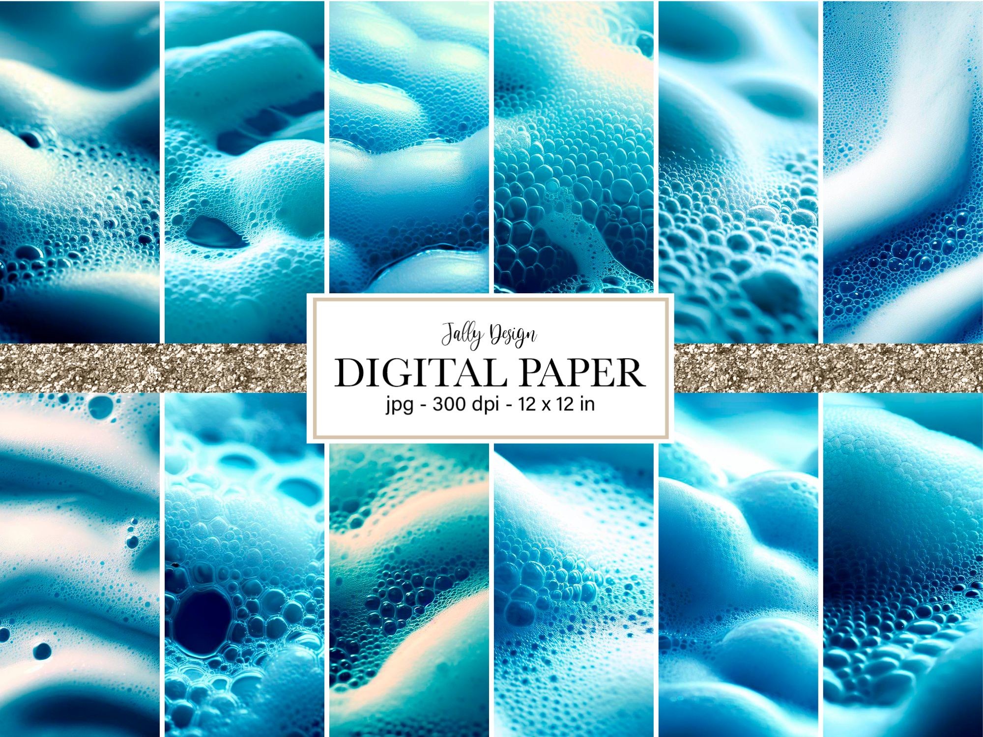 Blue Foam Digital Paper Graphic by jallydesign · Creative Fabrica