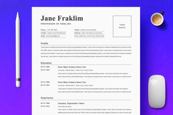 Clean Resume Template Teacher CV