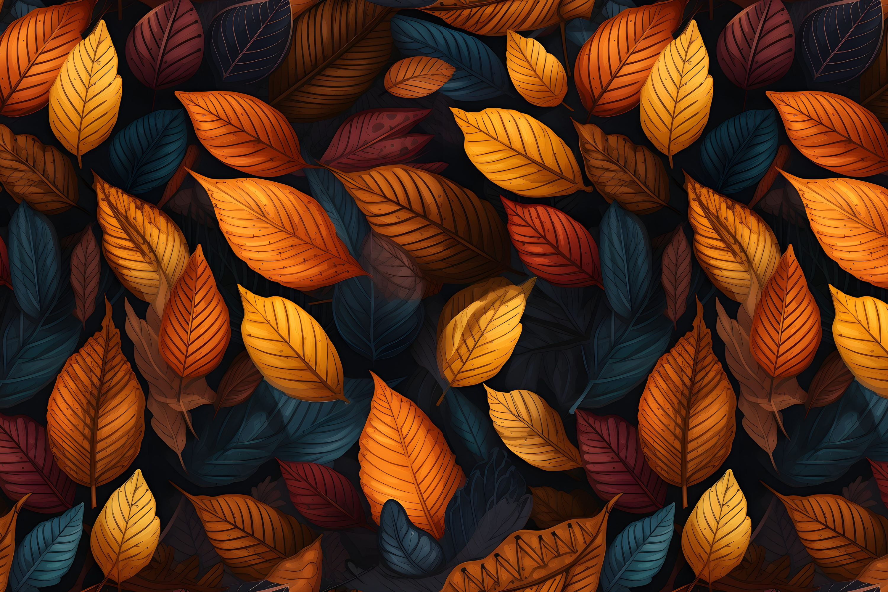 Fall Leaves Seamless Pattern Graphic by Nic Means Business · Creative ...
