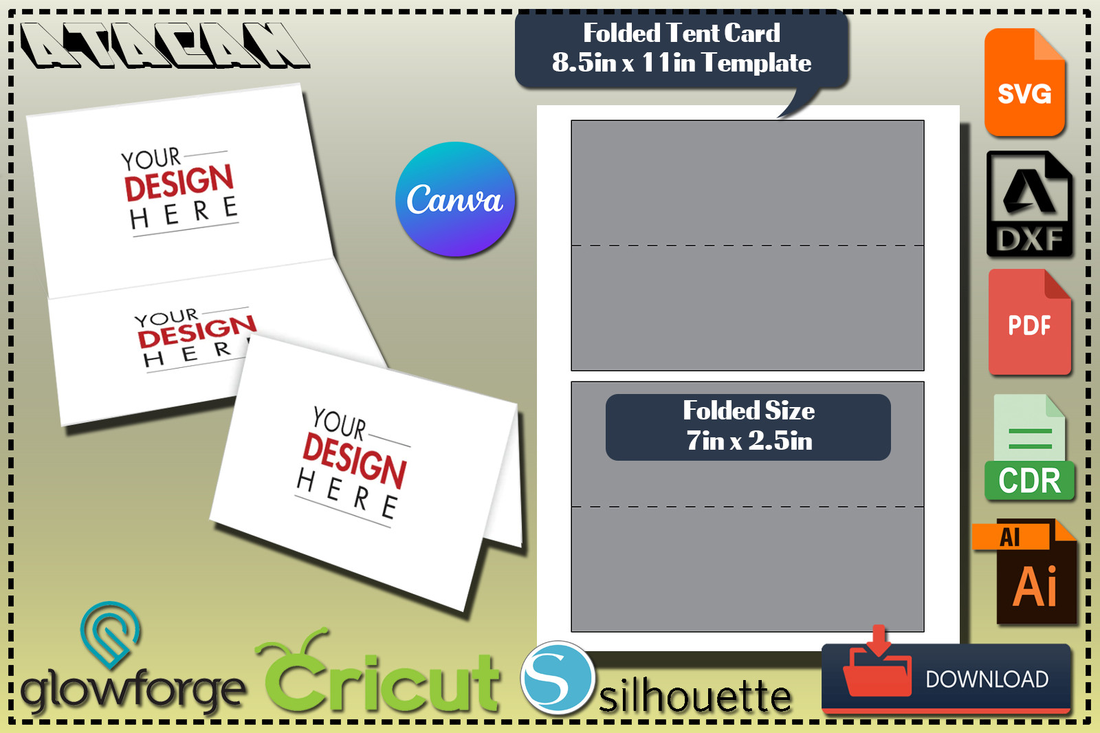 Folded Place Card / Foldable Table Cards