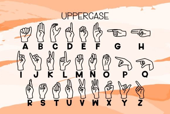 Hand Alphabet Font - Preview 3
