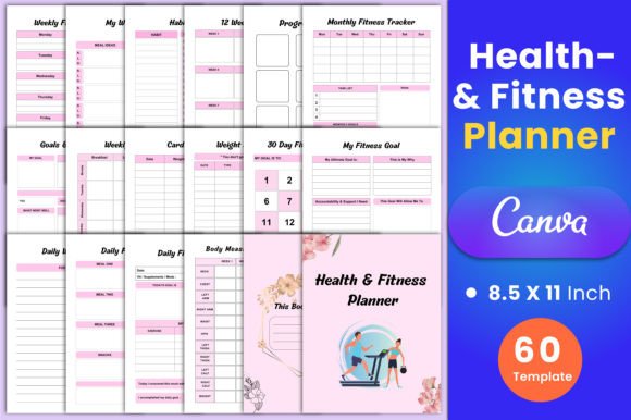 Health & Fitness Planner Canva Interior