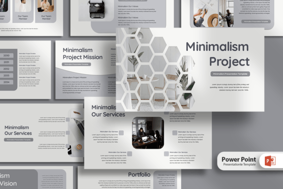 Preview of Minimalism Project - PowerPoint Template PowerPoint template