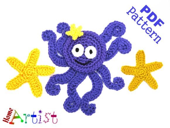 Octopus + Sea Star Crochet Applique