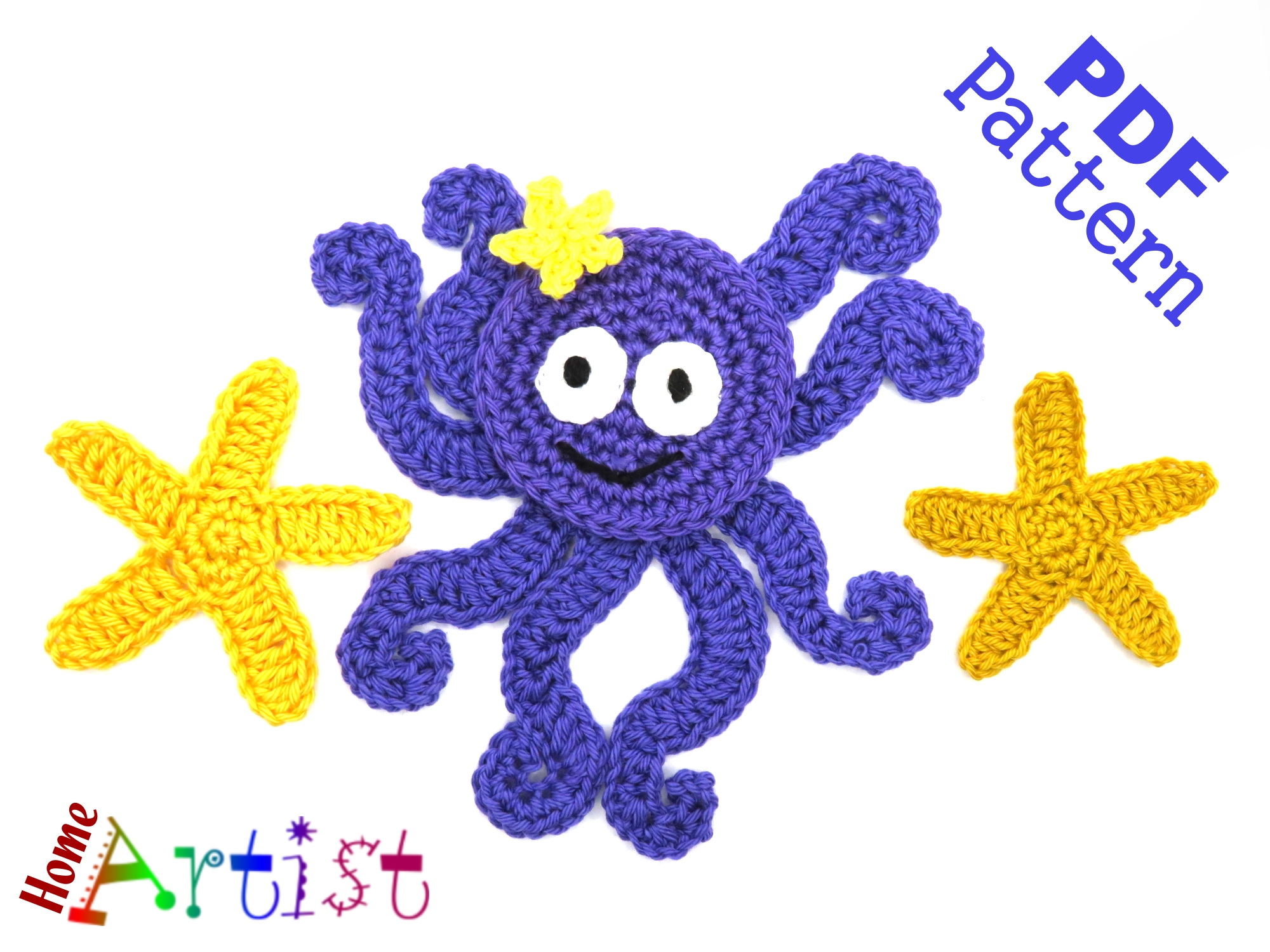 Octopus + Sea Star Crochet Applique