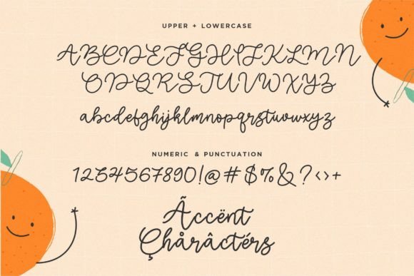 Orange Beauty Font PNG with transparent background - Preview 4