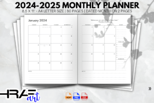 Printable Monthly Planner 2024-2025 KDP Graphic by Hrafart · Creative ...