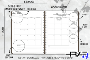 Printable Monthly Planner 2024-2025 KDP Graphic by Hrafart · Creative ...