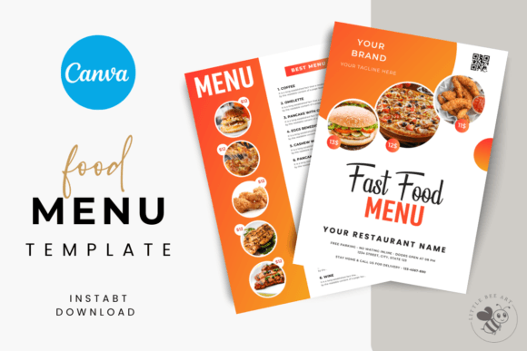 Restaurant Food Menu Canva Template