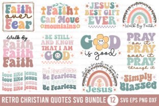 Retro Christian Quotes SVG Bundle Graphic by Moslem Graphics · Creative ...