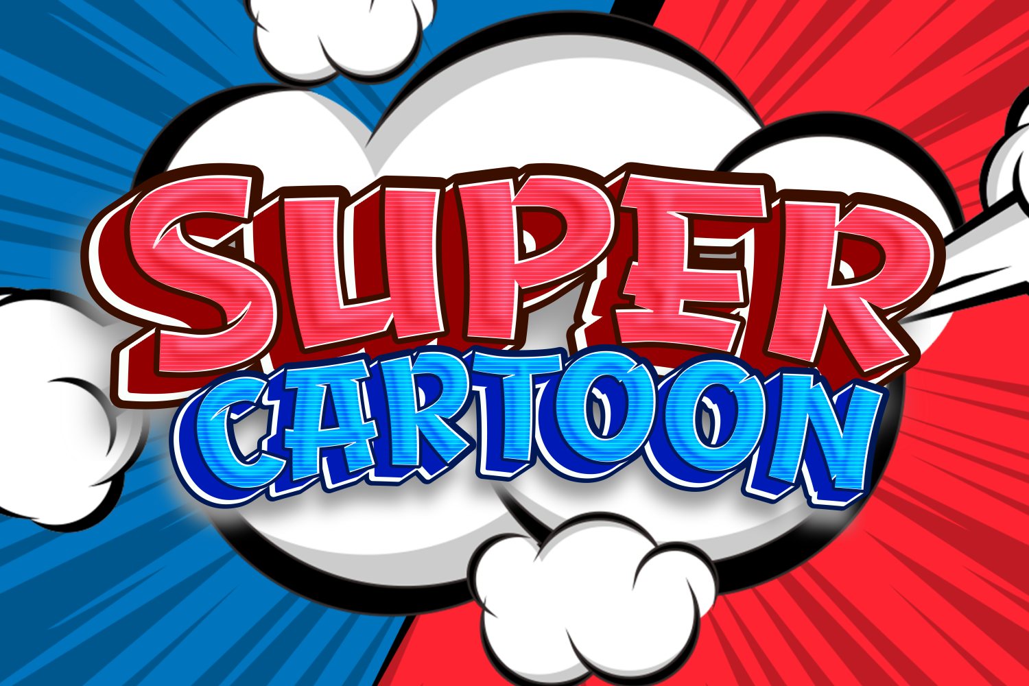 Super Cartoon preview, exaggerated cartoon display font