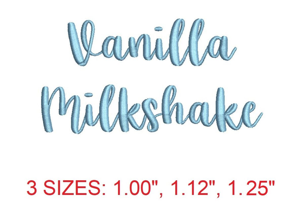Vanilla Milkshake Embroidery Font