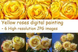 Yellow roses digital painting effect