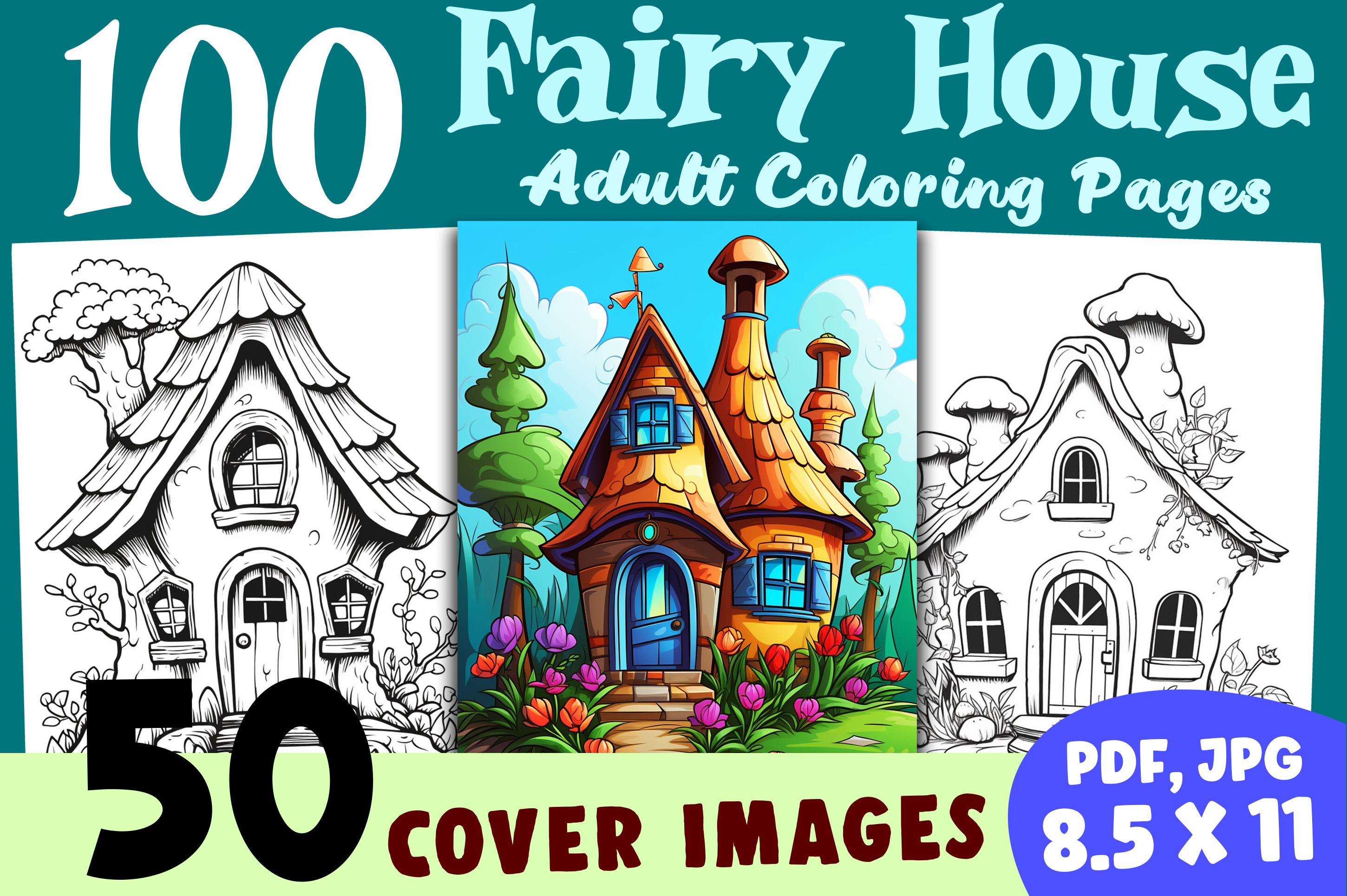 100+ Magical Fairy Houses Coloring Pages Graphic by FuN ArT · Creative ...
