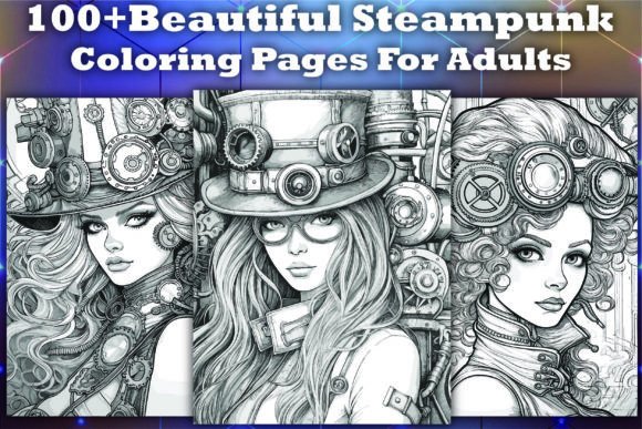 100+Beautiful Steampunk Coloring Pages