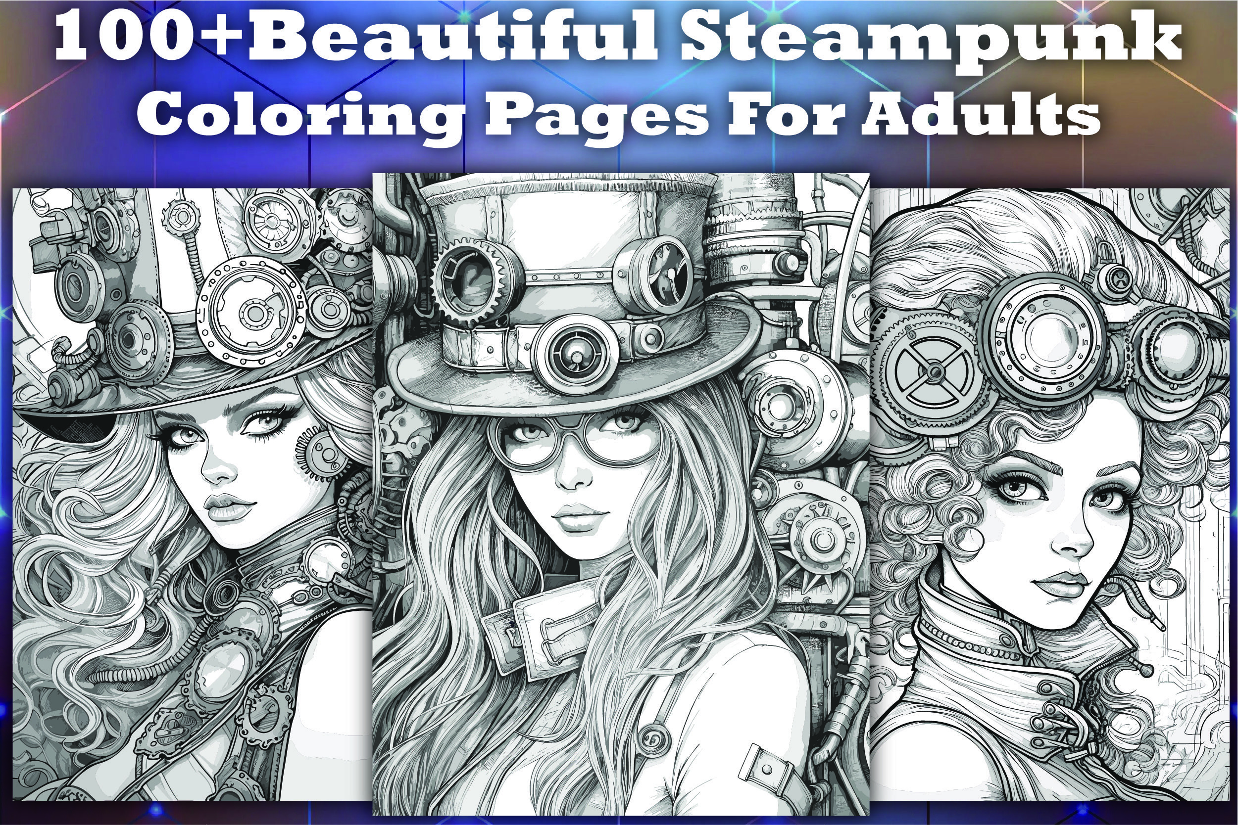 100+Beautiful Steampunk Coloring Pages