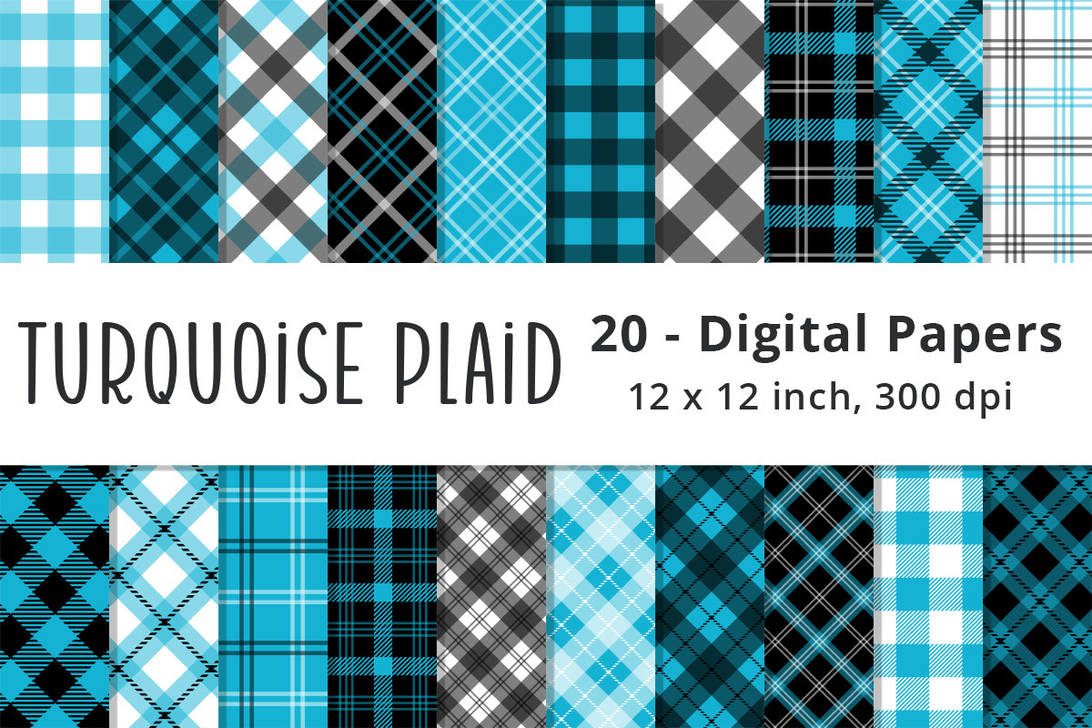 Blue and Black Plaid Digital Backgrounds Graphic by Lemon Paper Lab ...