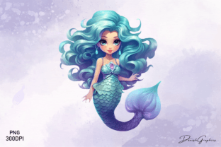 Cute Mermaid Clipart, Sublimation PNG Graphic by Danishgraphics ...