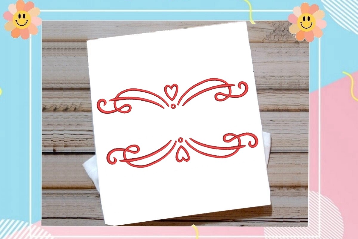 Delicate Red Heart Border