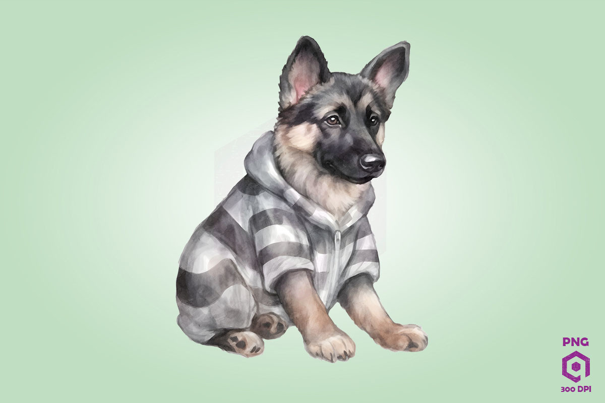 German Shepherd Dog in Pajamas Graphic by Quoteer · Creative Fabrica