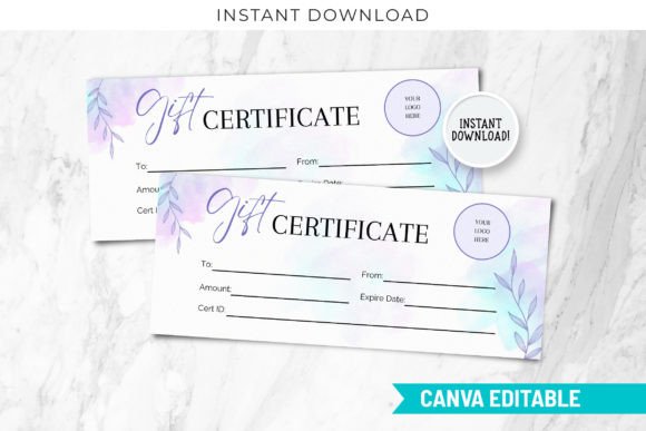 Gift Certificate Editable Template