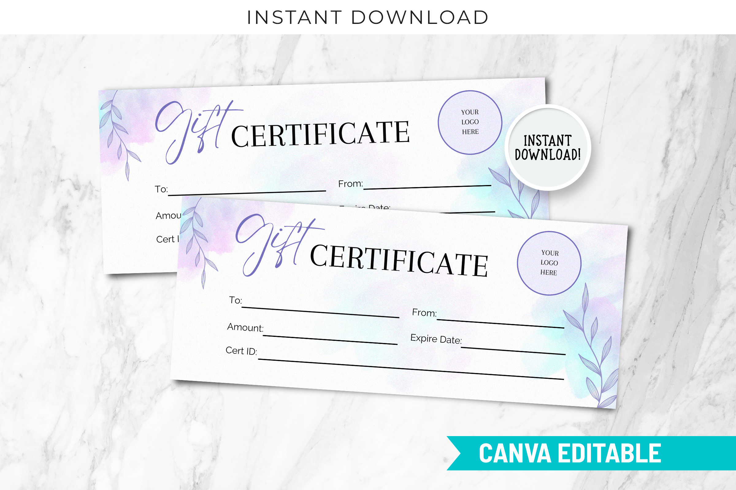 Gift Certificate Editable Template