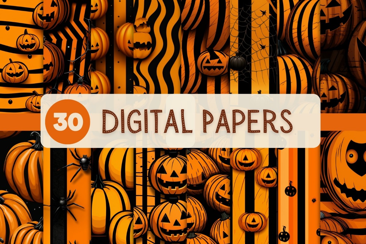 Halloween Seamless Digital Papers Graphic by Calcool · Creative Fabrica