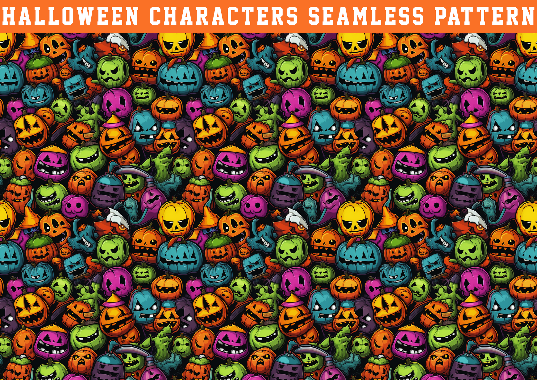 Halloween Seamless Pattern Graphic by seasonal · Creative Fabrica