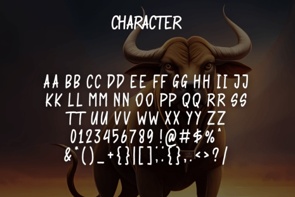 Lord Banteng Font PNG with transparent background - Preview 1