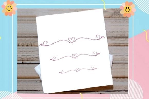 One-Line Heart Border