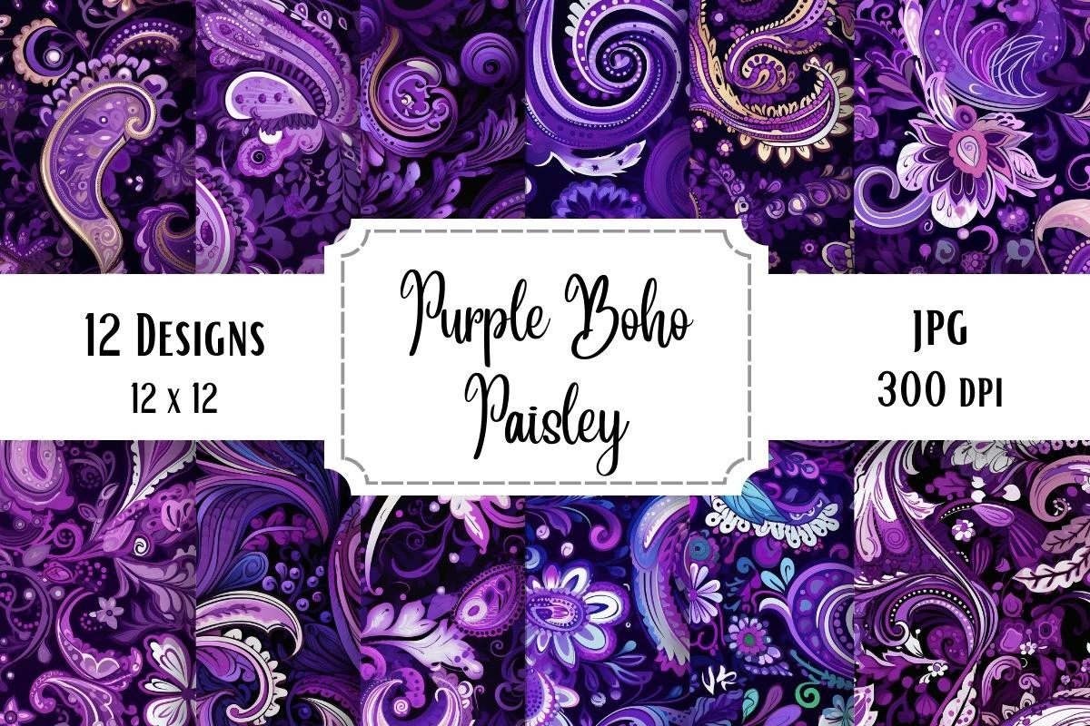 Purple Boho Paisley Seamless Pattern Graphic by Whimsy Girl · Creative ...