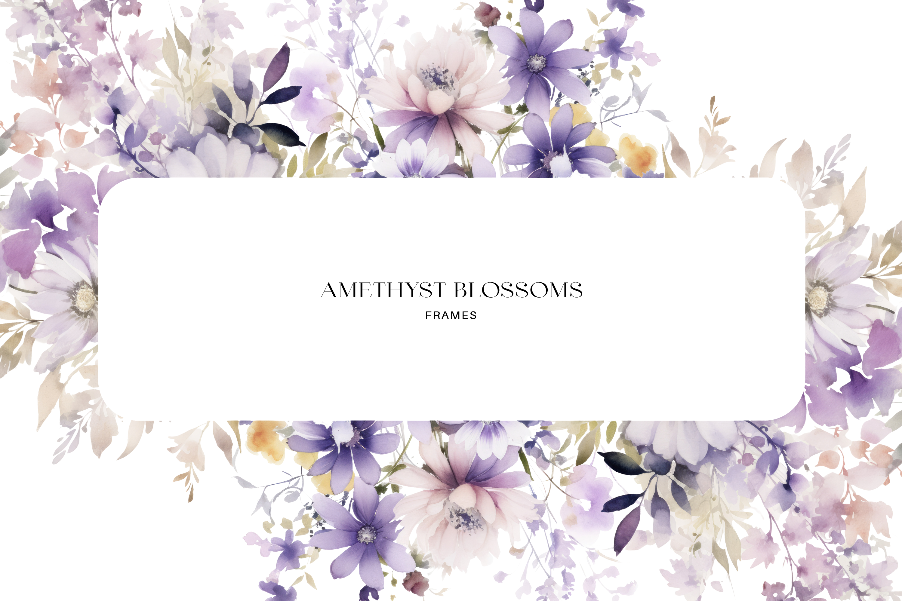 Purple Floral Clipart Watercolor Flowers - photo 4
