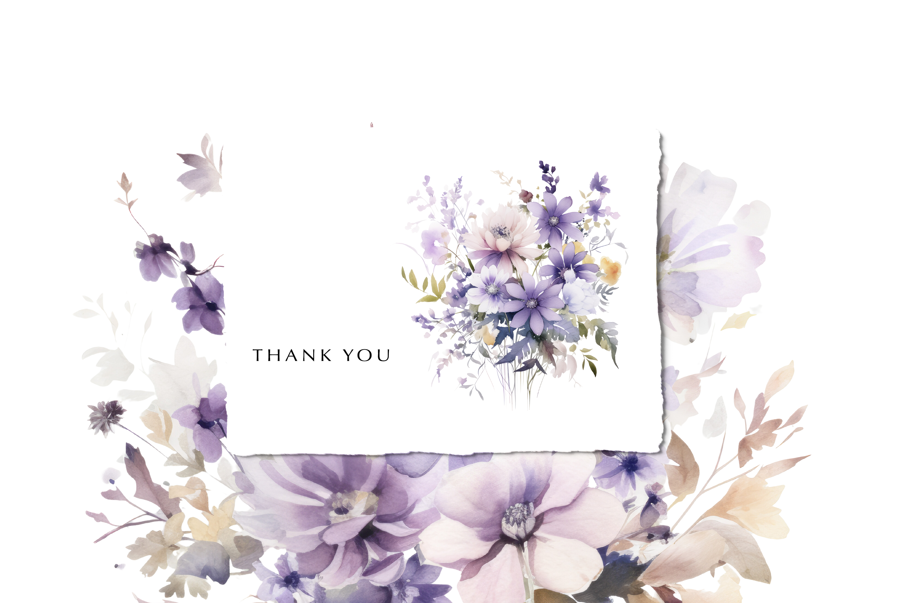 Purple Floral Clipart Watercolor Flowers - photo 6