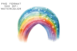 Watercolor Rainbow Clipart Graphic by WatercolorByKr · Creative Fabrica