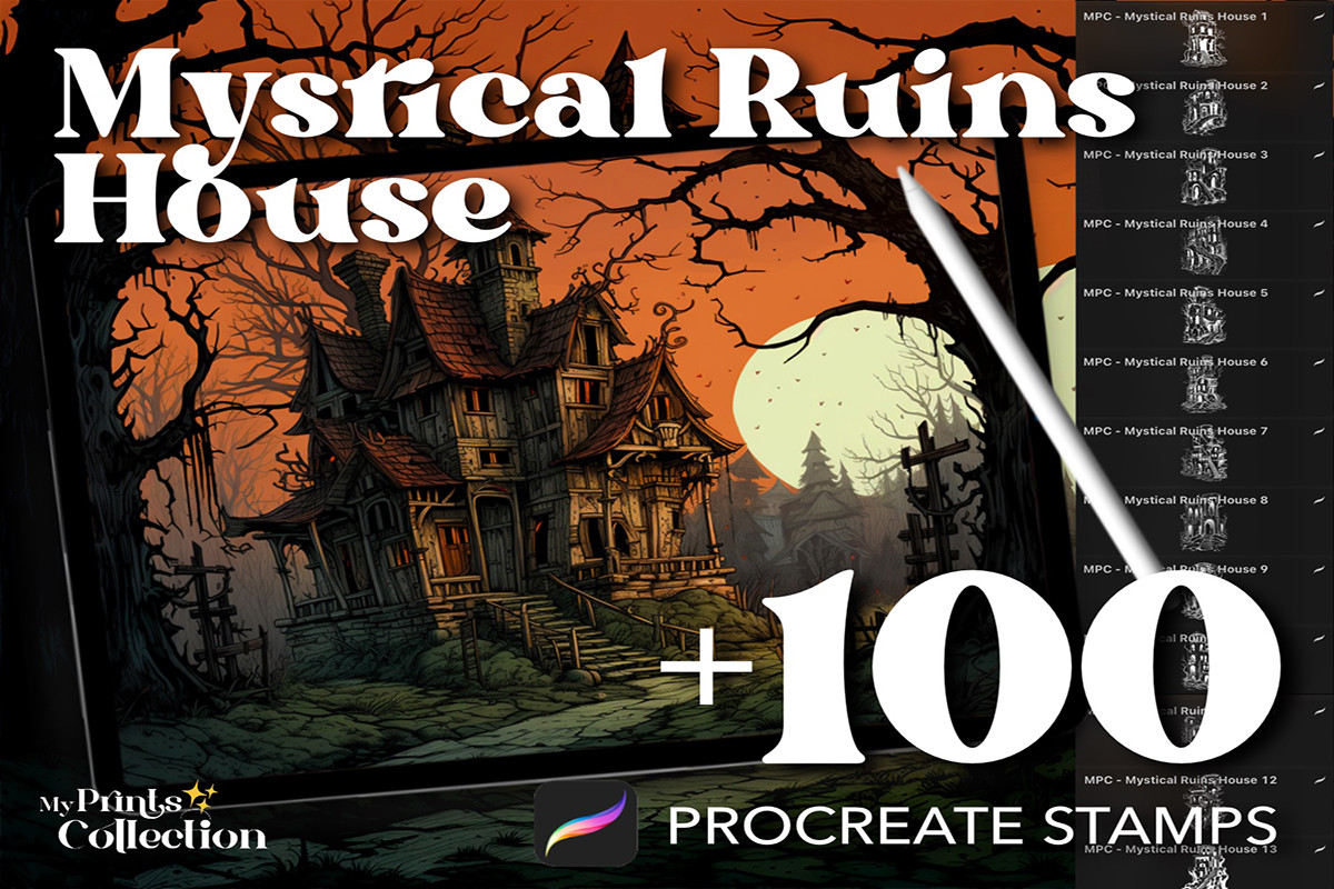 100+ Mystical Ruins House Procreate Graphic by myprintscollection ...