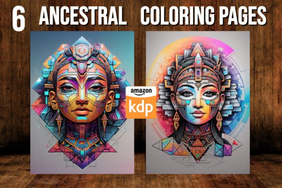 6 Ancestral Portraits - Coloring Pages