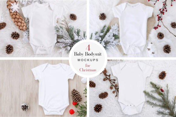 Baby Bodysuit Mockups for Christmas Graphic Baby & Kids Clothing By artsbynaty