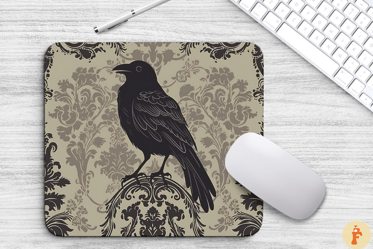 Brooding Raven Silhouette Gothic Pattern Graphic by Foxmia · Creative ...