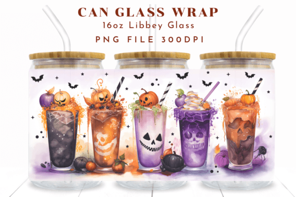 Halloween Drinks Glass Can Png Graphic Crafts By Cutie Kate Studio