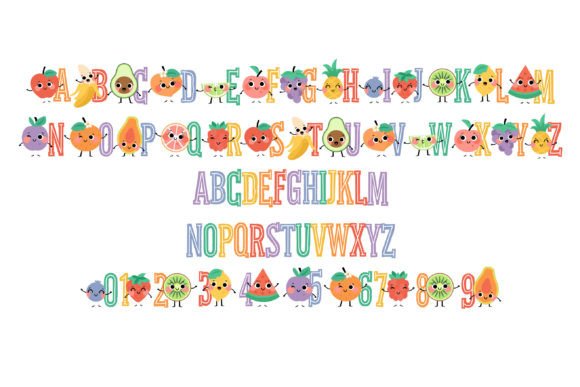 Happy Fruit Font PNG with transparent background - Preview 1