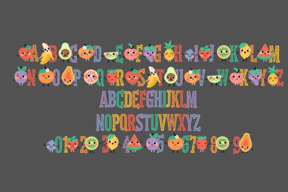 Happy Fruit Font PNG with transparent background - Preview 2