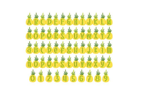 Pineapple Heart Font PNG with transparent background - Preview 1