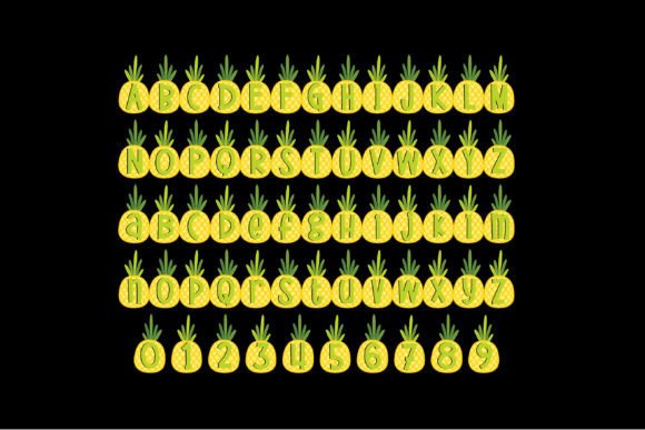 Pineapple Heart Font PNG with transparent background - Preview 2