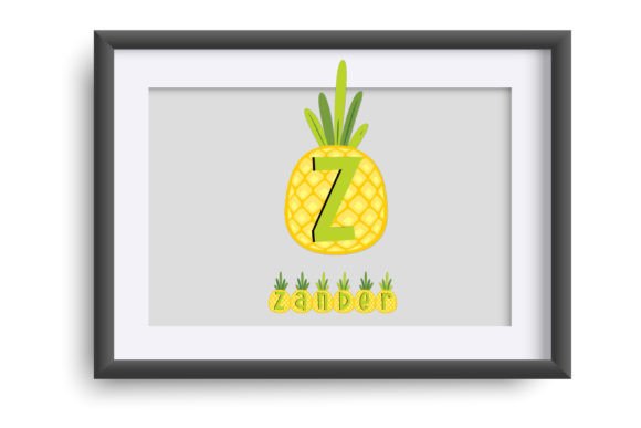 Pineapple Heart Font PNG with transparent background - Preview 3